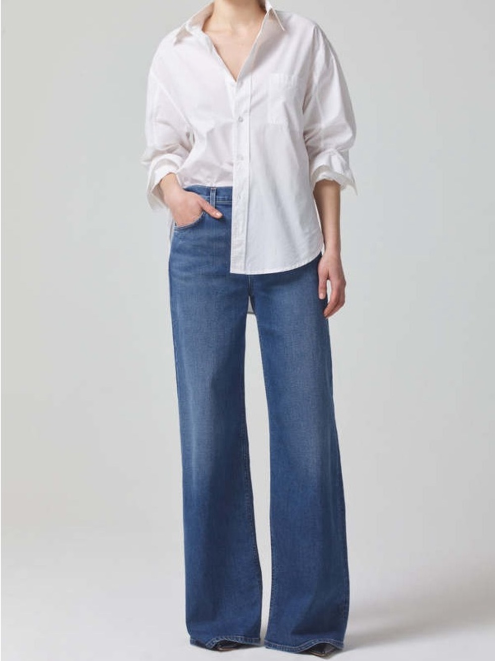 Citizens of Humanity Loli Mid-Rise Baggy Wide Leg Denim Palazzo